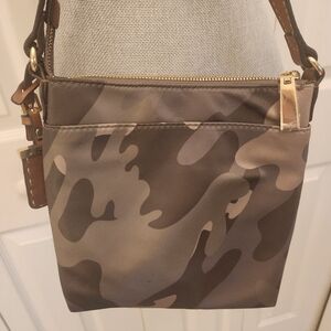 Tommy Hilfiger Camouflage Crossbody Bag Brown Leather Strap